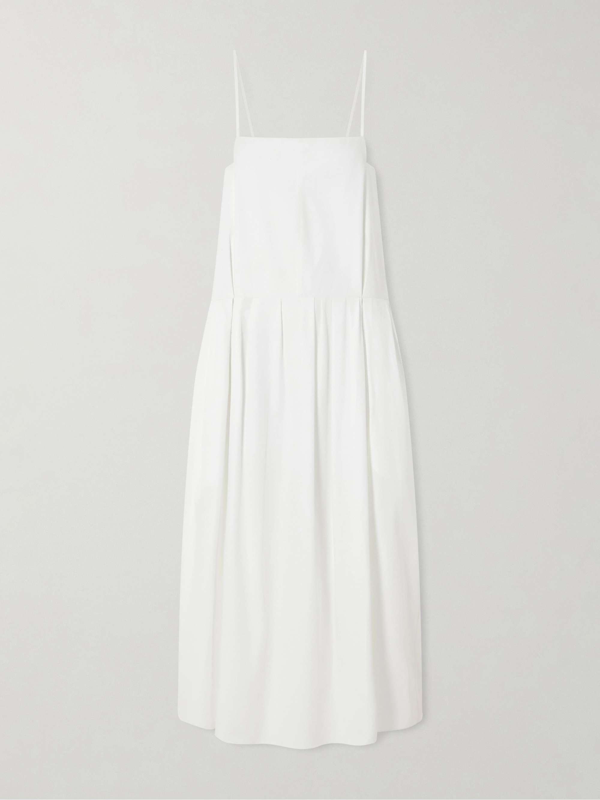 Adira Pleated Cotton-Poplin Midi Dress
