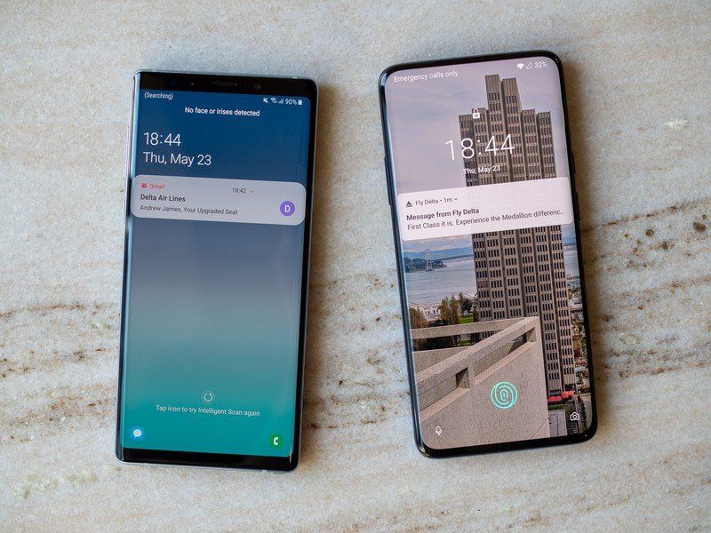 OnePlus 7 Pro and Galaxy Note 9