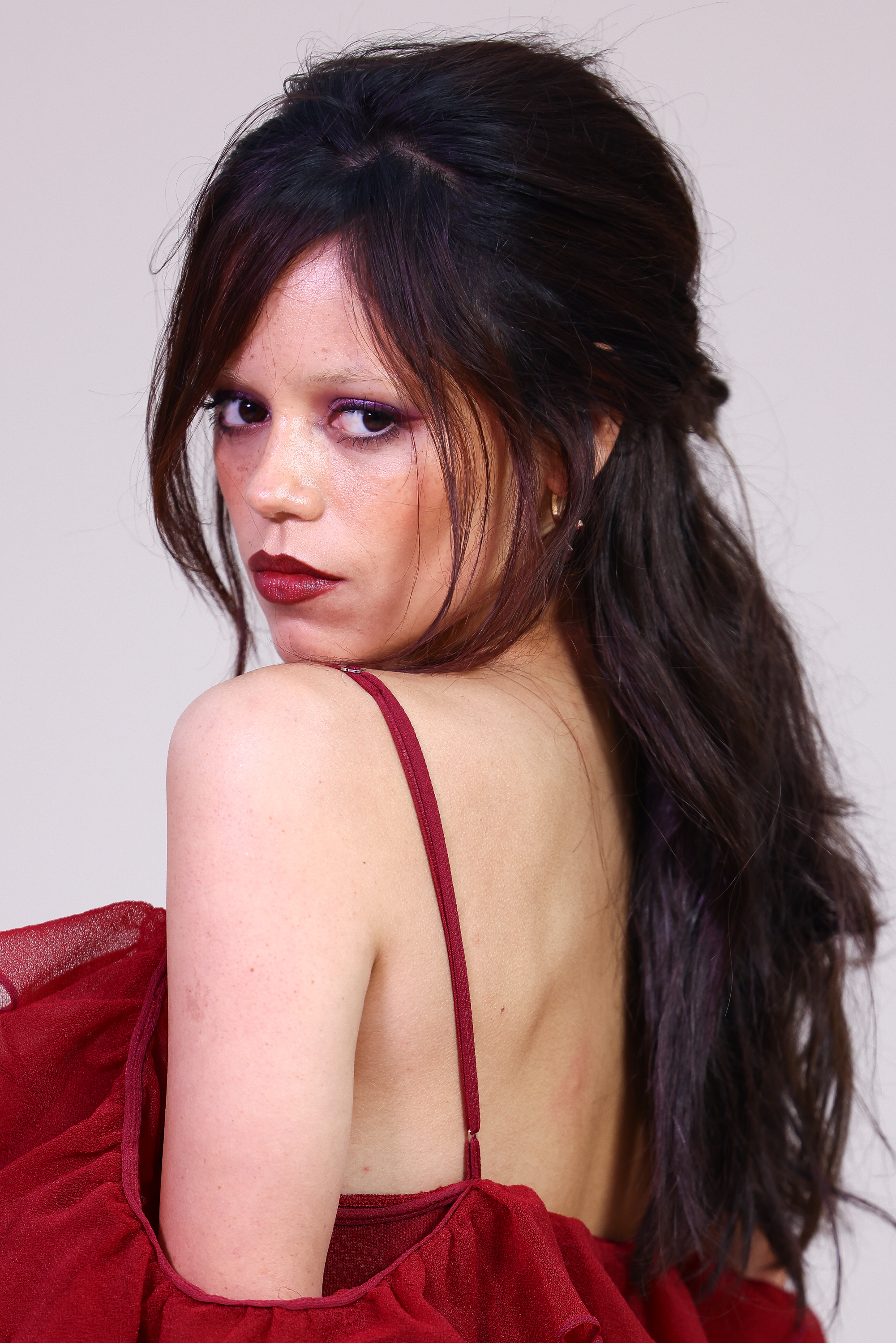 jenna ortega with tousled romantic hair