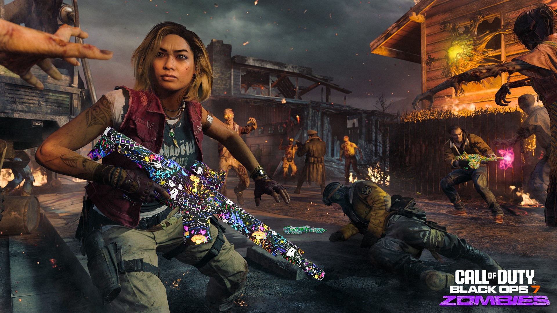 A promotional image for the new Black Ops 7 Zombies map, Paradox Junction