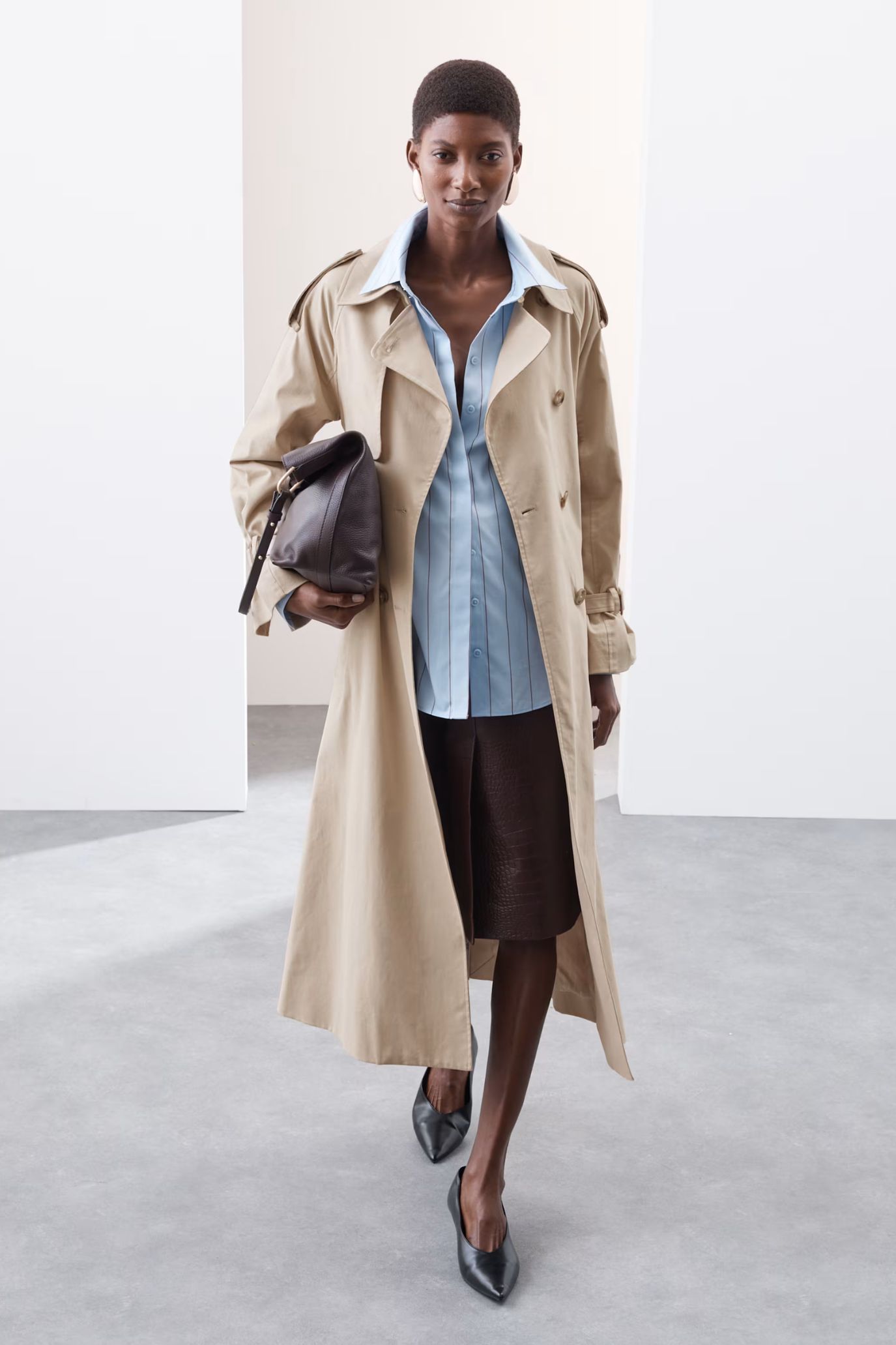 M&S Cotton Rich Longline Trench Coat
