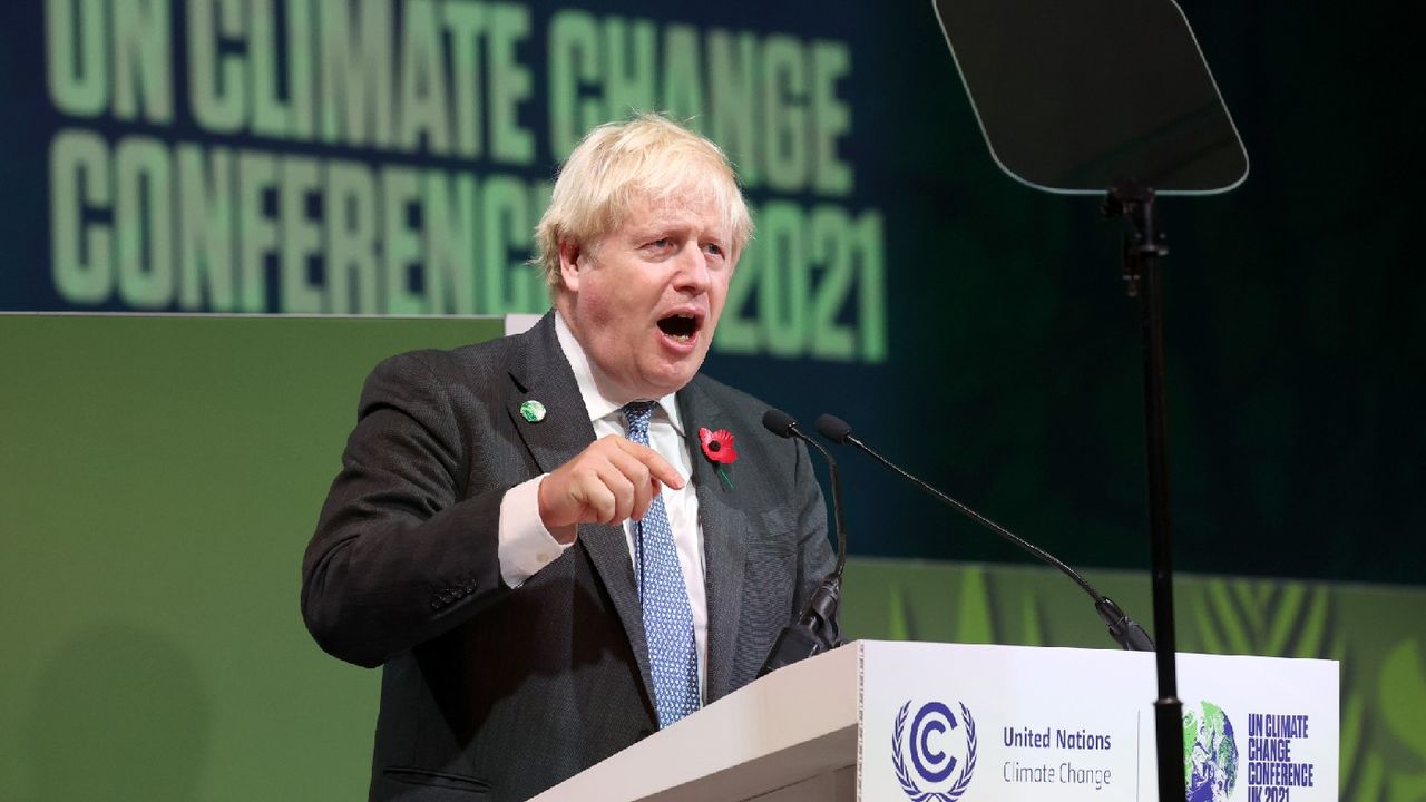 Prime Minister Boris Johnson giving a speech