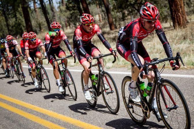 Tyler Wren (Jamis) helps his team keep control at the front of the race