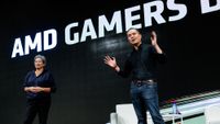 Lisa Su, chair and chief executive officer of Advanced Micro Devices Inc. (AMD), left, and Jack Huynh, senior vice president and general manager of computing and graphics.