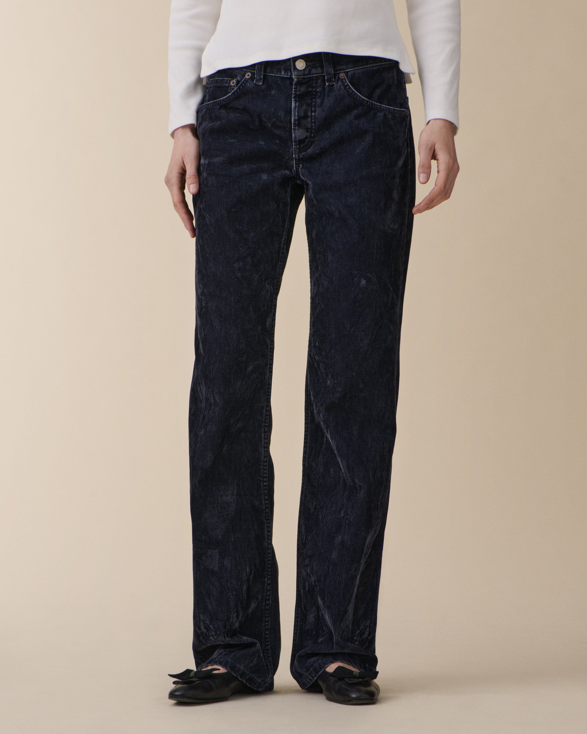 Kyoto Droit Blue Grey Flock Corduroy - 23 / 30