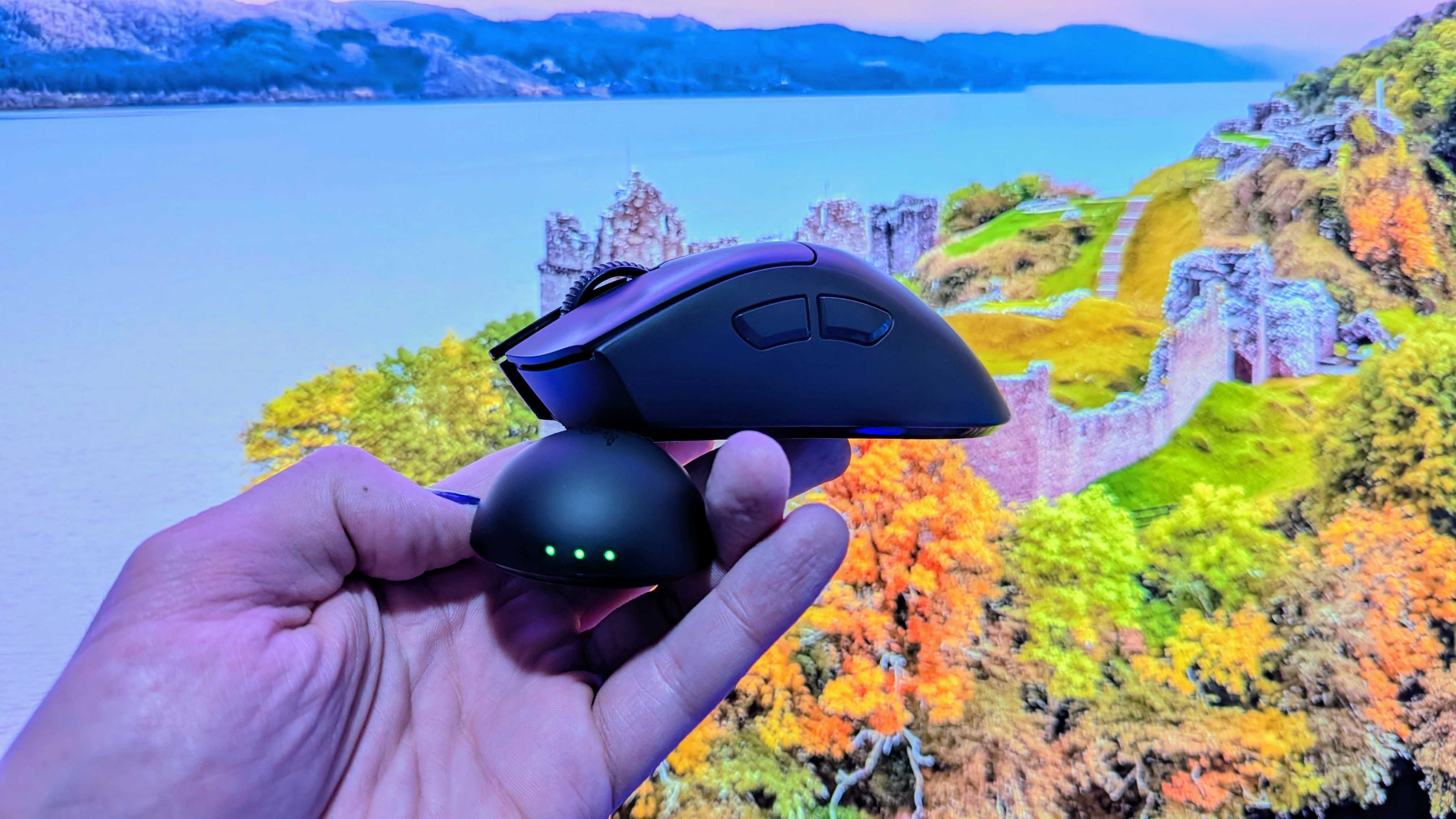 Image of the Razer DeathAdder V4 Pro wireless gaming mouse.