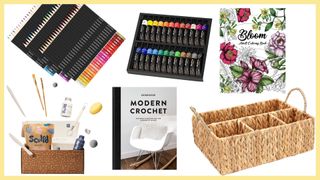 composite image of products that feature in w&h's Crafts Easter basket ideas for adults