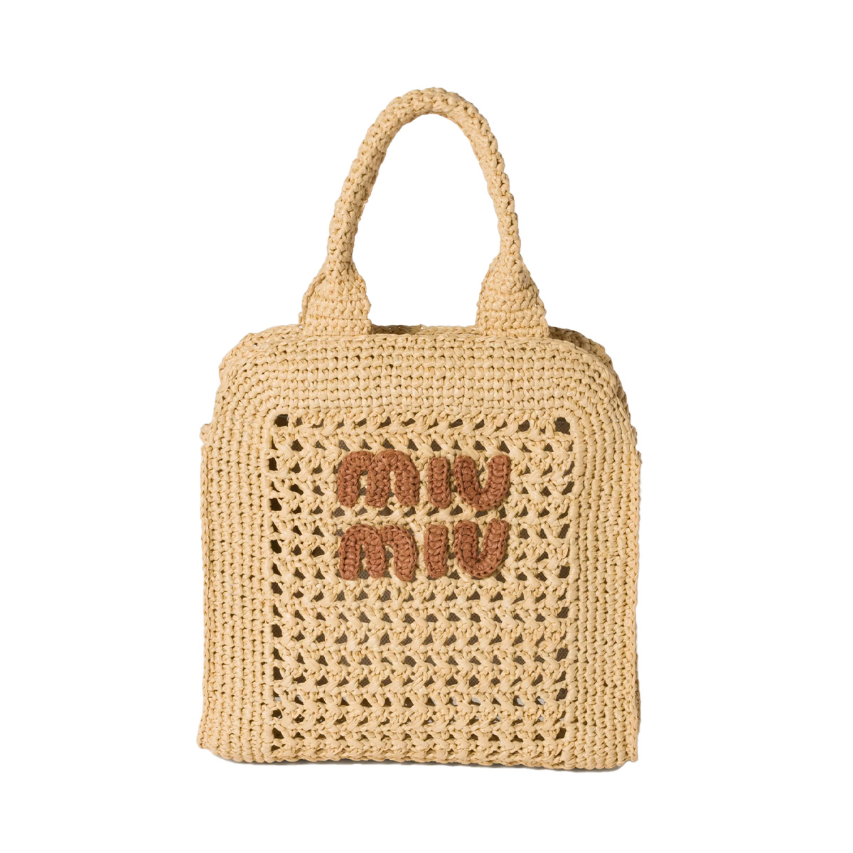 Miu Miu, Raffia-Effect Woven Tote Bag