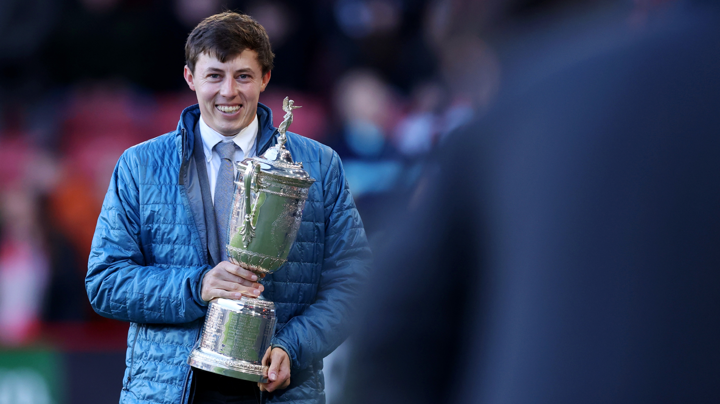 Matt Fitzpatrick with the US Open trophy