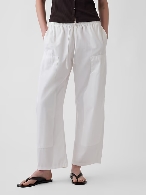Gap Poplin Easy Double-Knee Barrel Pants.