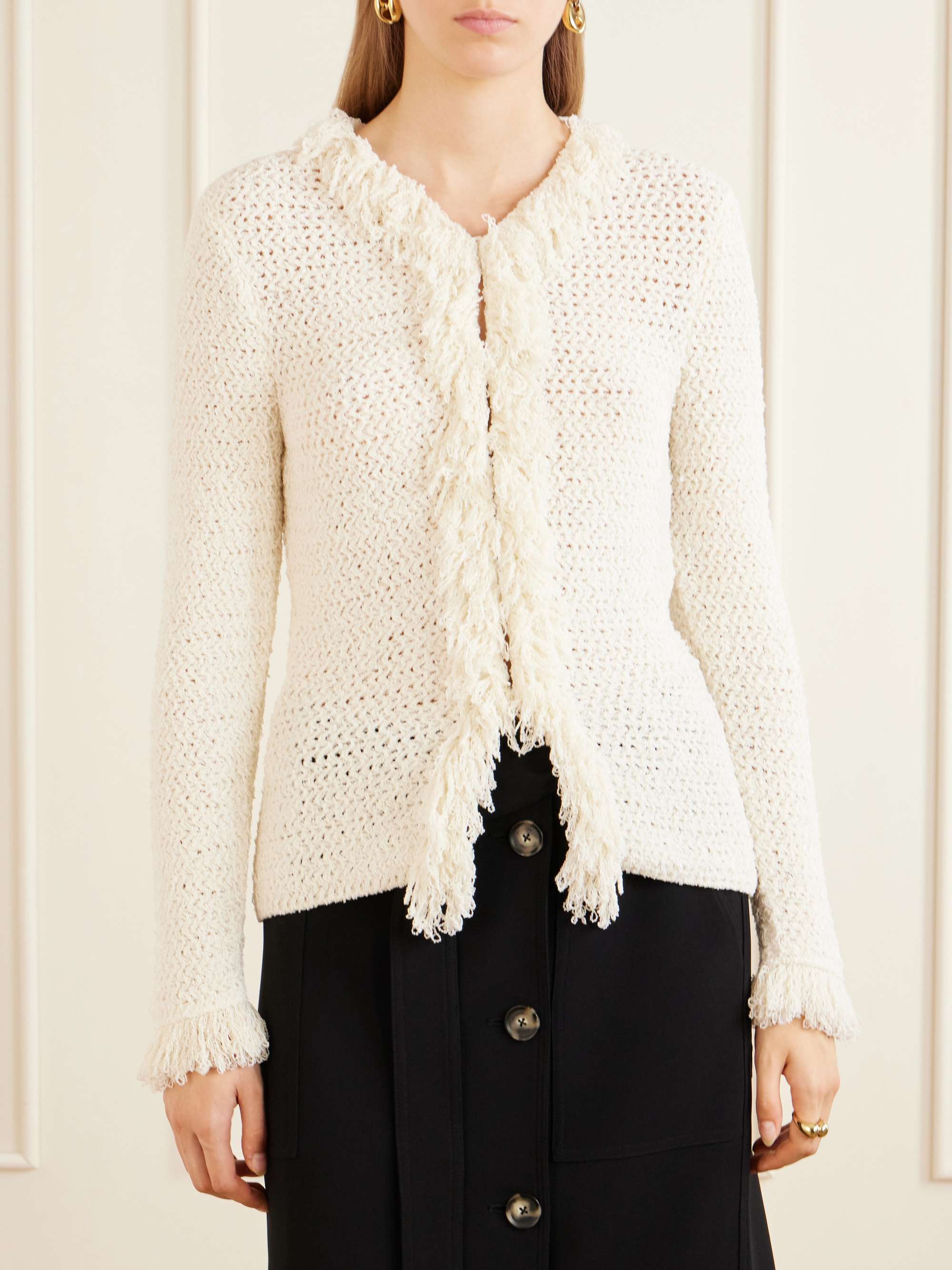 Nilo Textured-Jacquard Wool-Blend Cardigan