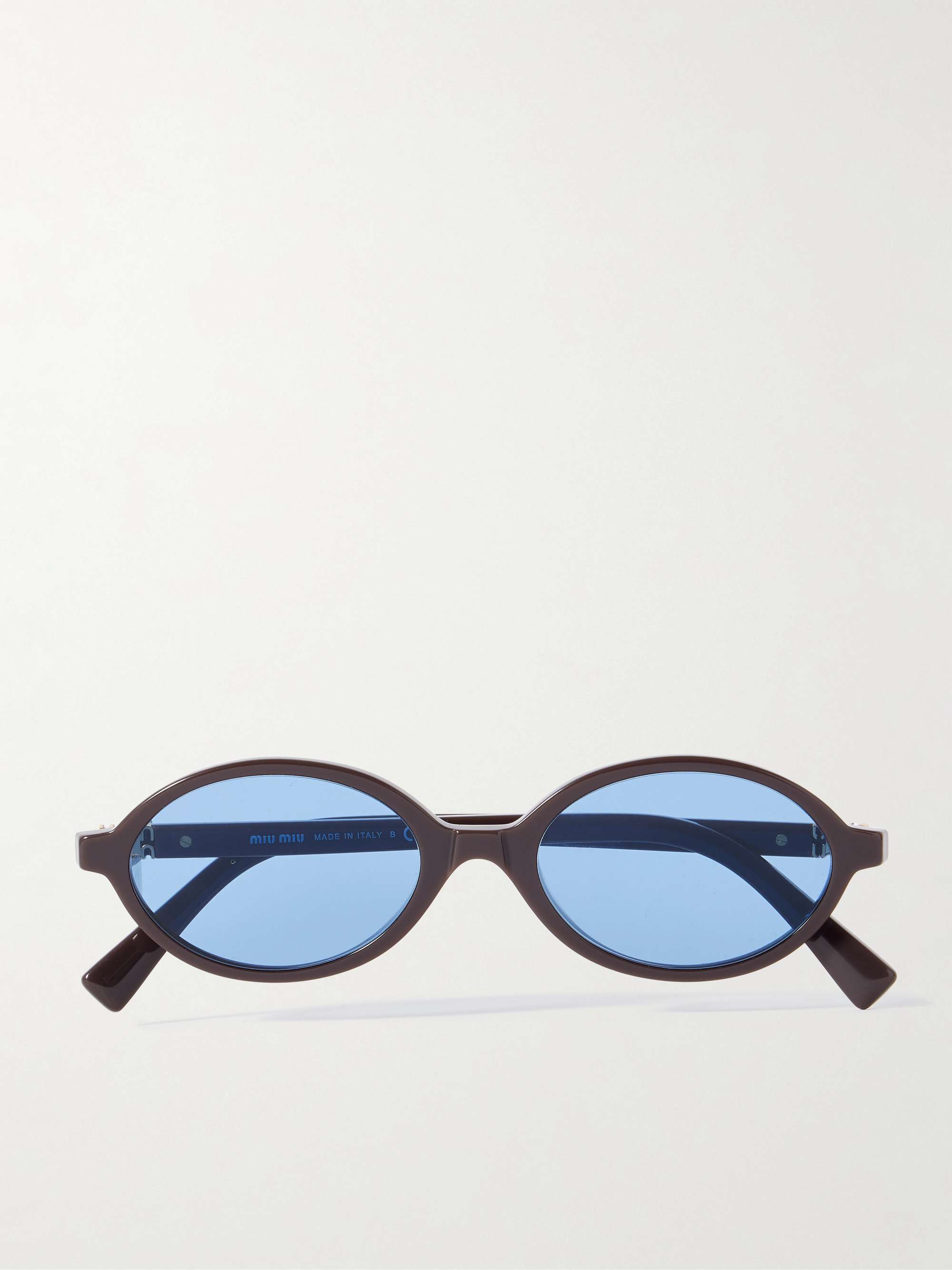 Oval-Frame Acetate Sunglasses
