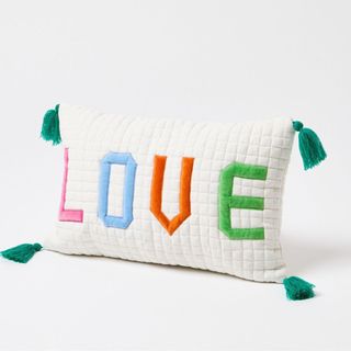 Love Quilted Patchwork Rectangular Cushion Cover