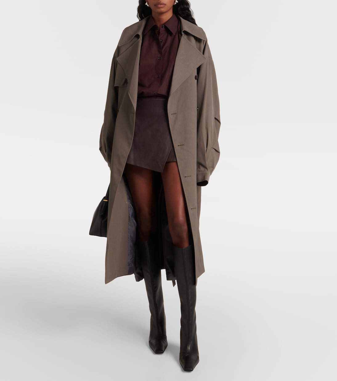 Cleo Leather Wrap Skirt