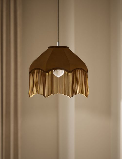 Fringed Velvet Lamp Shade