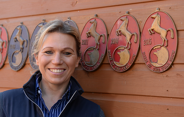Katy Marriot Payne at Katy's stables in a small Northampton Village in the UK