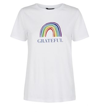 New Look Grateful Rainbow Slogan Charity T-Shirt