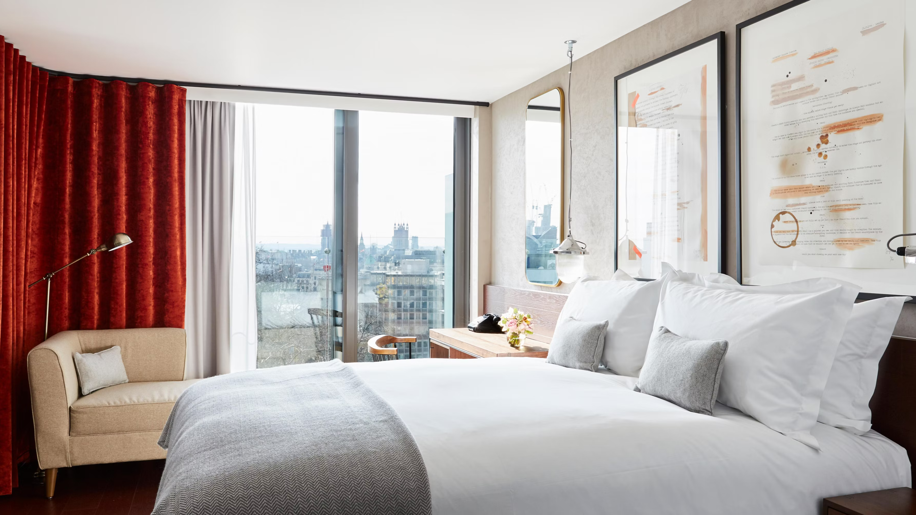 A luxury hotel bedroom in Hotel Indigo