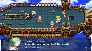 Terra and the party on an airship in Final Fantasy 16