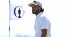 Tommy Fleetwood of England on the 16th green during a practice round, prior to The 154th Open Championship at Royal Birkdale on July 14, 2026 in Southport, England. 