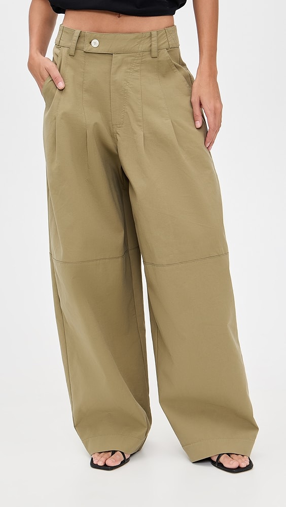 Pixie Market Baggy Khaki Button Pants