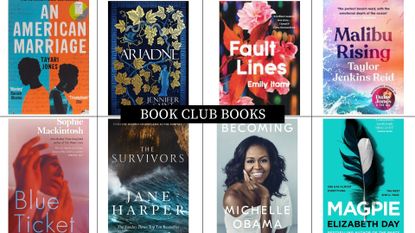 a collage image of eight of the books including in w&h's best book club books round-up