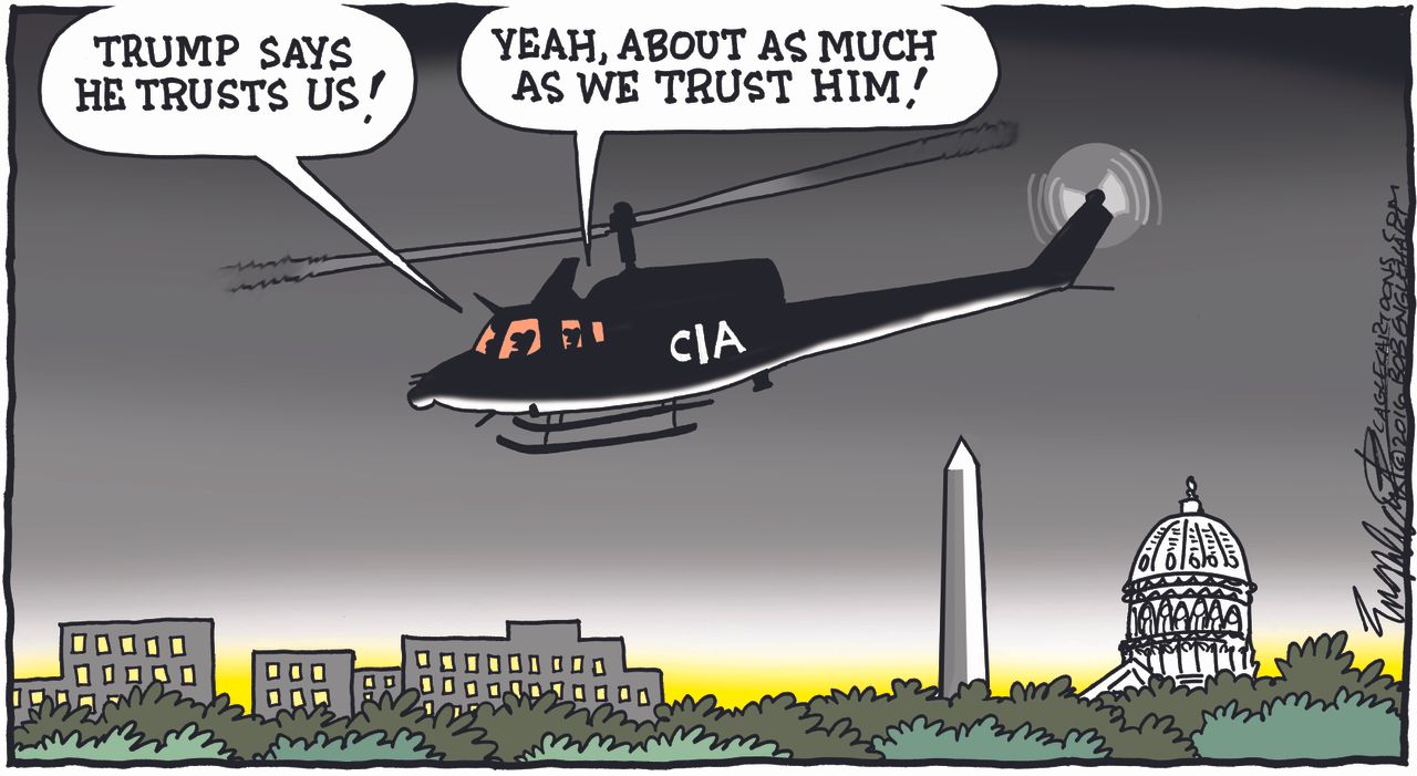 Political cartoon U.S. Donald Trump CIA