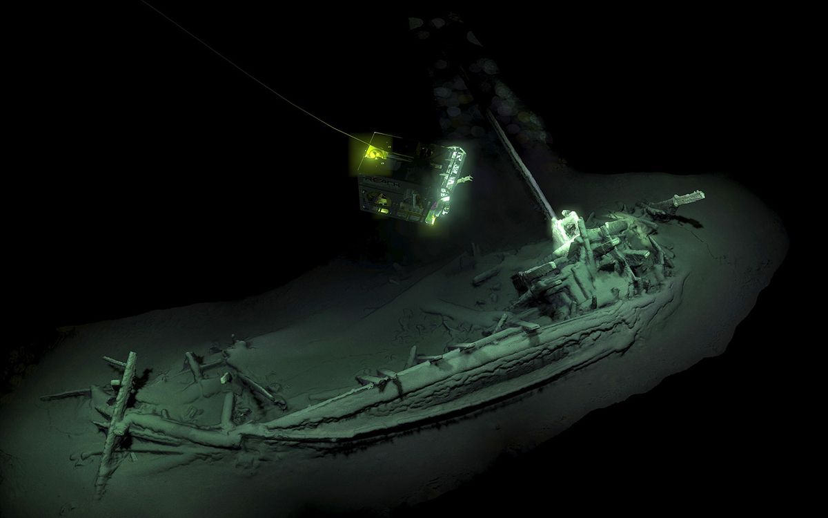 This ancient Greek vessel, described as the world’s oldest intact shipwreck, was discovered at the bottom of the Black Sea off the coast of Bulgaria. It dates back to the year 400 B.C.