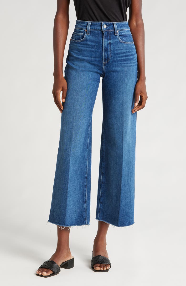 Anessa Raw Hem Wide Leg Crop Jeans