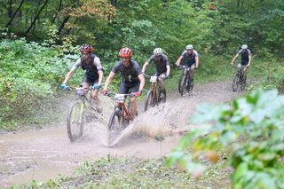 Heavy rain prior to the start made for a muddy day at 2022 Chequamegon MTB Festival