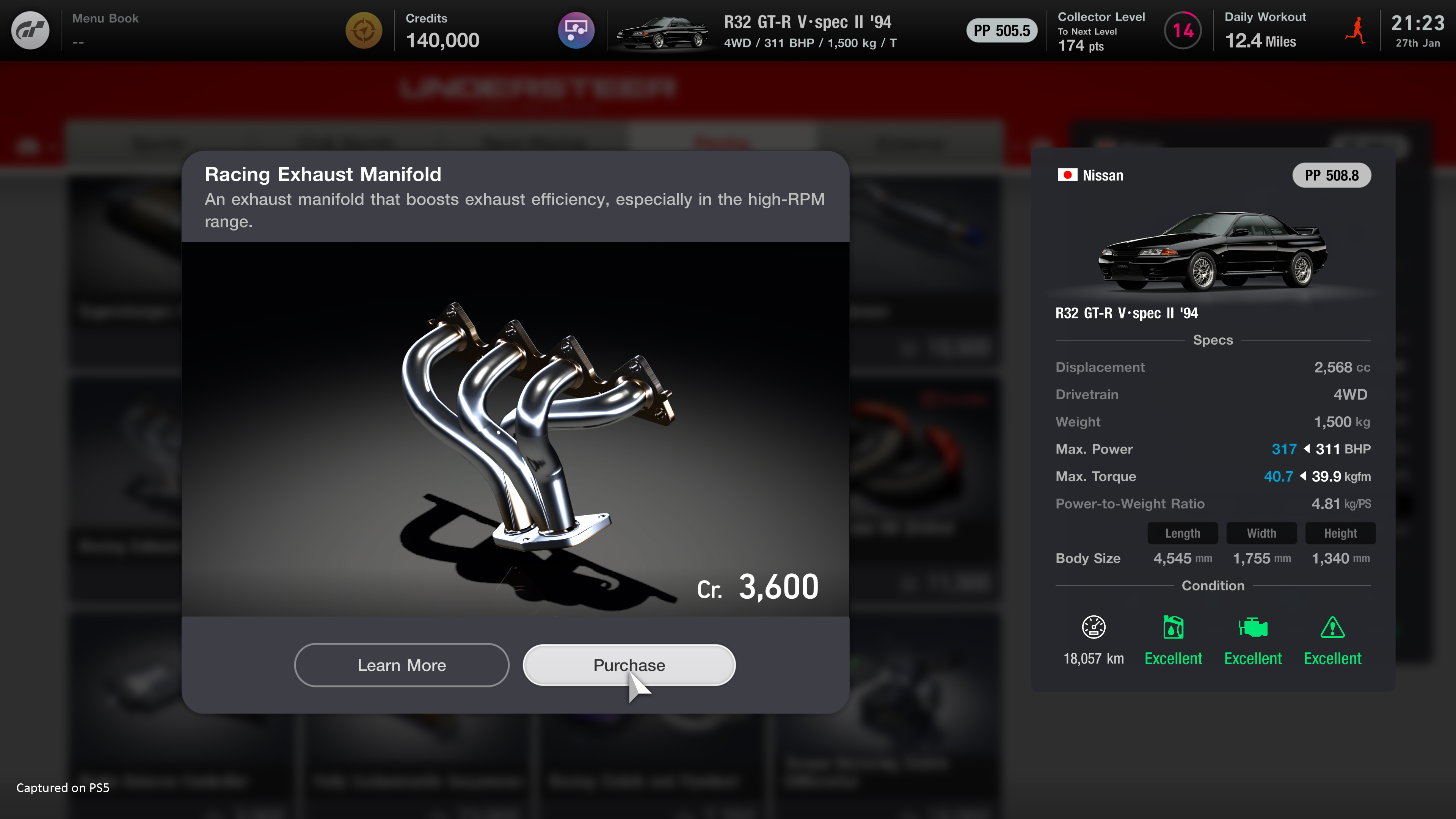 Gran Turismo 7 game menu to purchase items