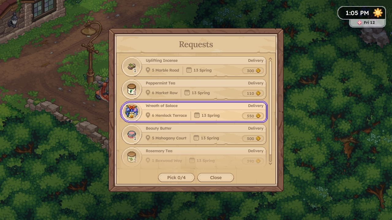 Business requests from Witchbrook