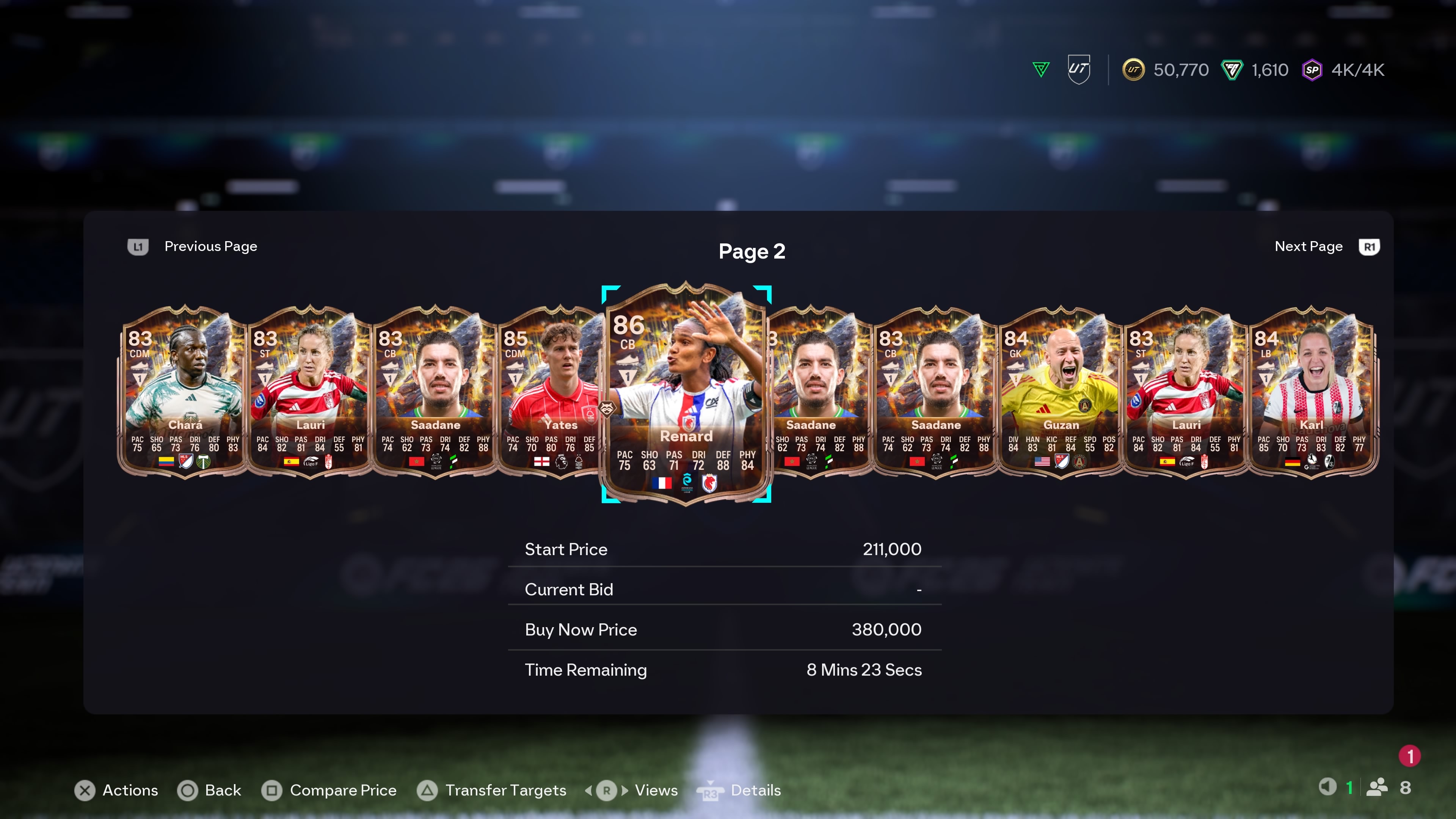 FC 26 Cornerstones items on the Ultimate Team transfer market