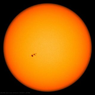 The sunspot AR12297 is visible in this image, taken by NASA's Solar Dynamics Observatory on March 11, 2015.