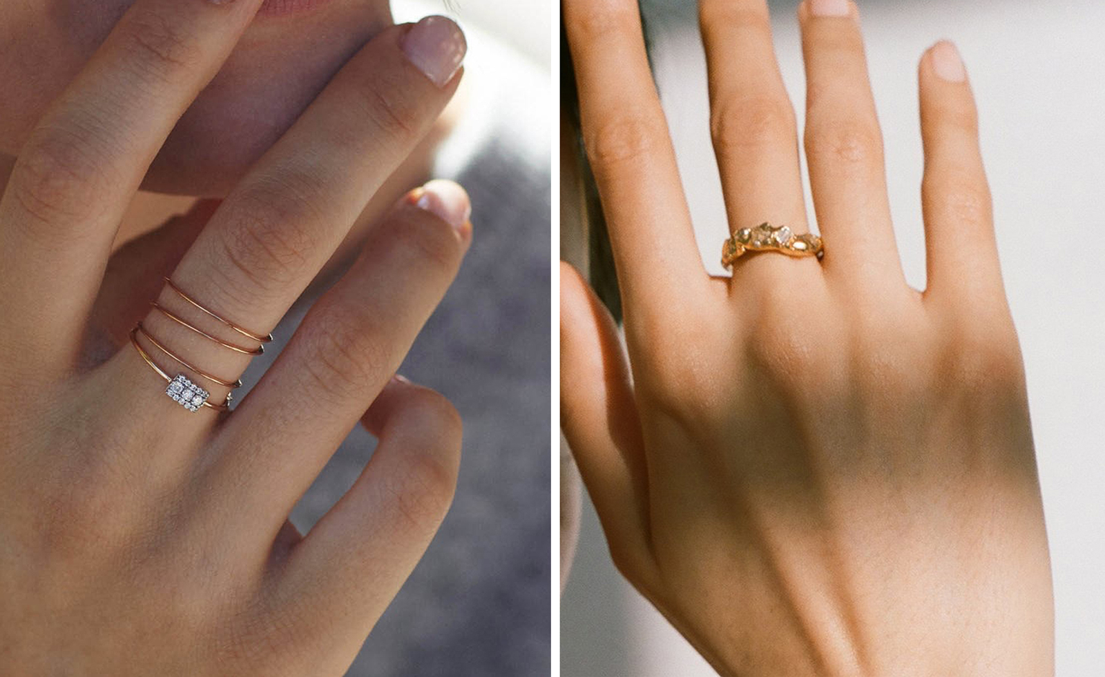 Simple Engagement Rings with Lab Diamonds in Minimalist Style