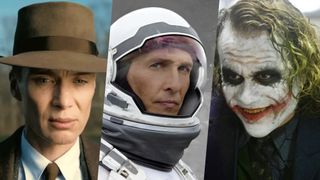 Cillian Murphy in "Oppenheimer," Matthew McConaughey in "Interstellar" and Heath Ledger in "The Dark Knight"