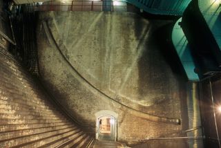 Inside a bascule chamber at Tower Bridge - when the bridge is opened, the counterweights slide into this empty space.