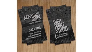 Grunge style business card template showing front and back of card
