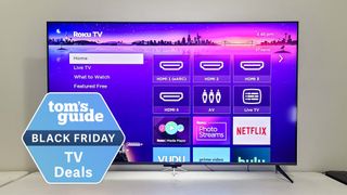Roku Plus Series 4K QLED TV with a Black Friday deals badge