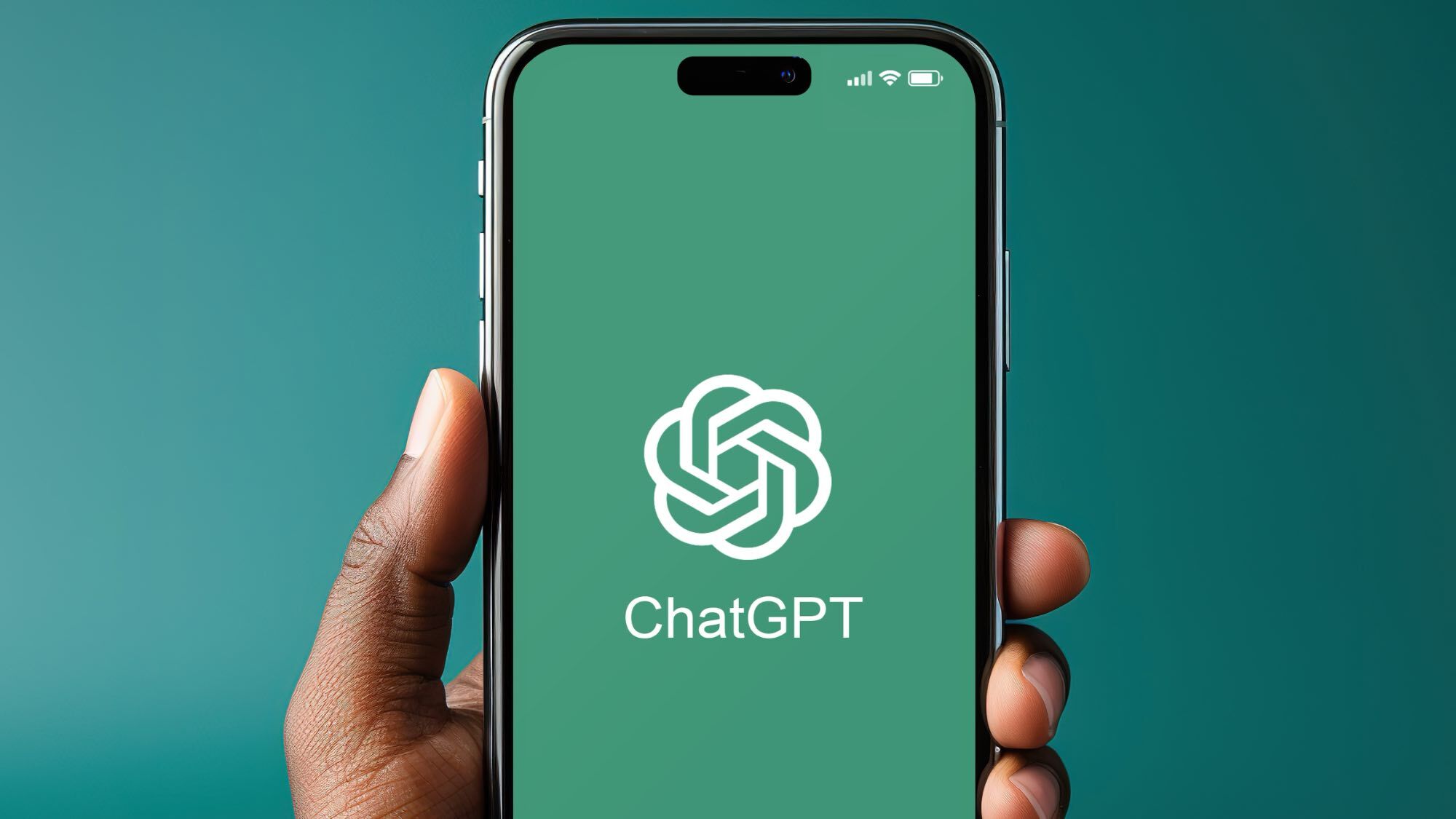 ChatGPT logo on a phone