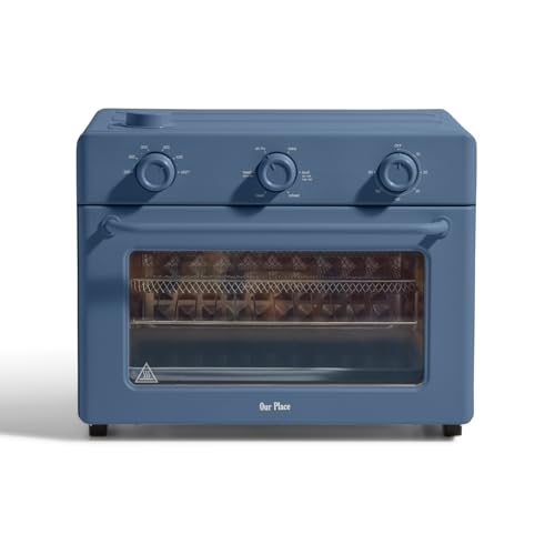 Our Place Large Wonder Oven | 6-In-1 Stainless Steel Air Fryer Toaster Oven Combo With Basket, Rack, Pan &amp;amp; Tray | 3-Rack, 32 Qt, Large Capacity - Toast, Roast, Bake, Reheat, Broil &amp;amp; Steam | Blue Salt