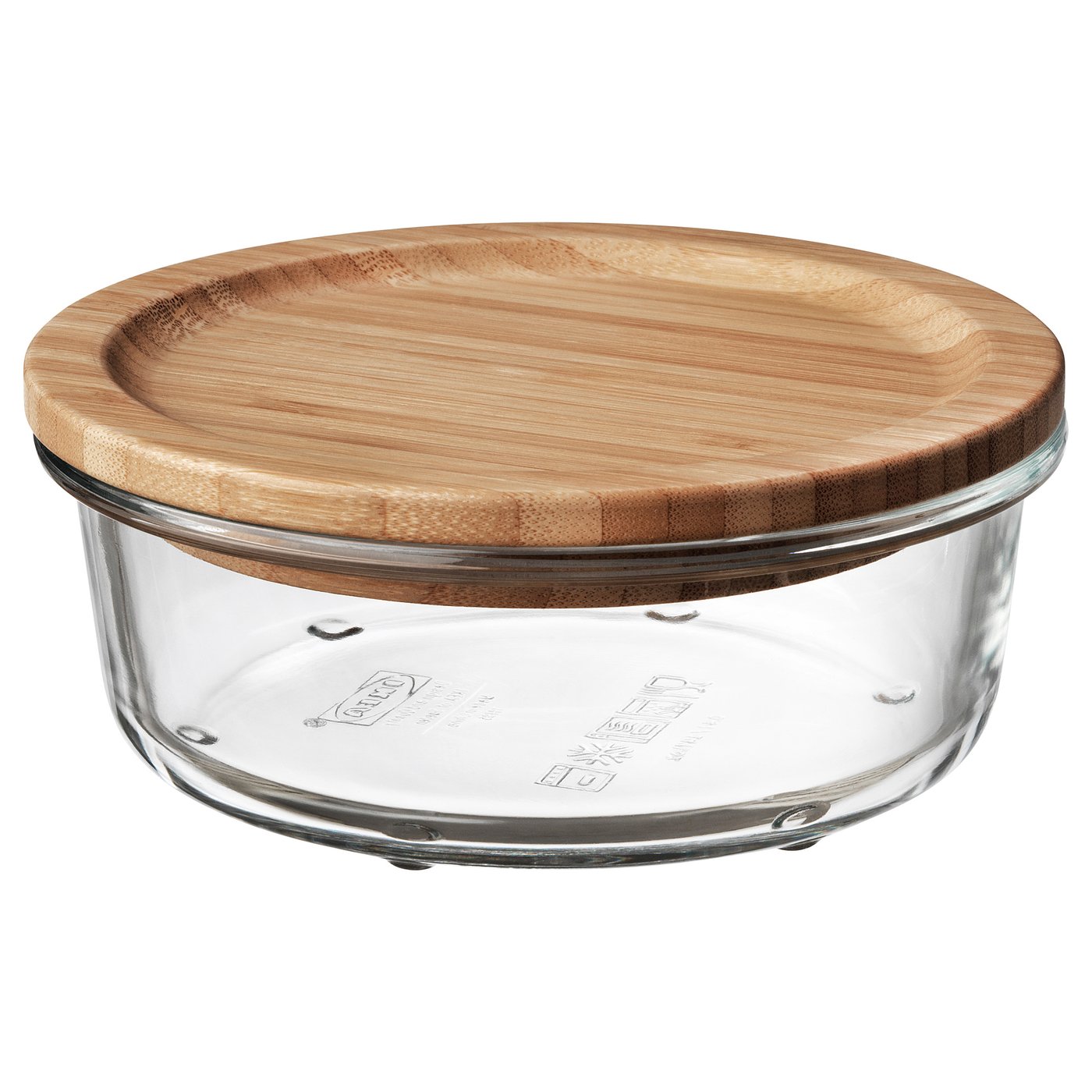 Ikea 365+ Food Container With Lid - Round Glass/bamboo 14 Oz
