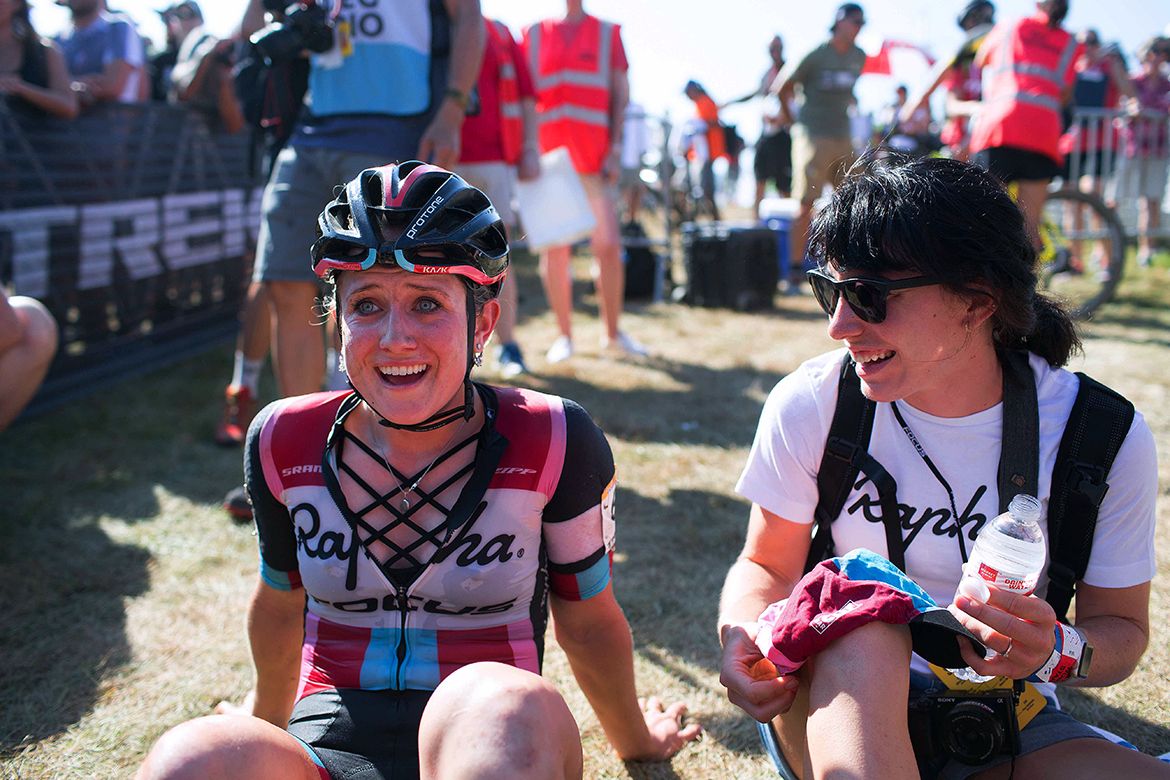 Ellen Noble taking in the race after her podium result