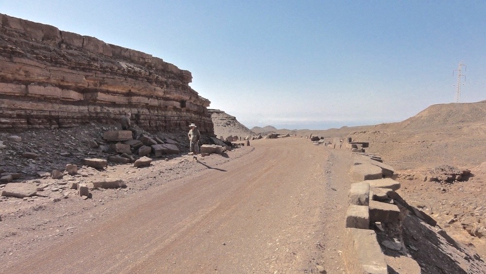 A roadway that was once a pilgrimage route in the Arabian Peninsula.