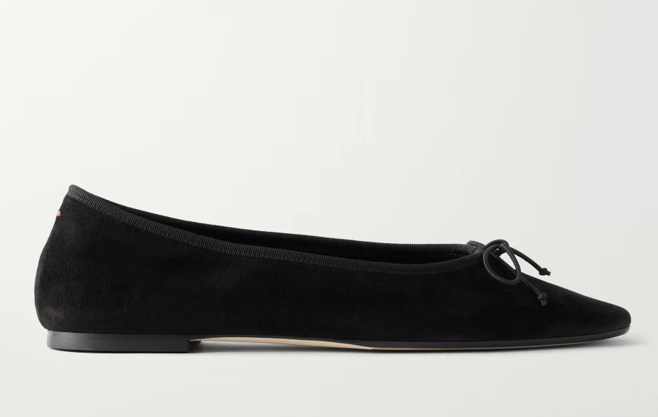 Aeyde, Tiby Bow-Detail Suede Ballet Flats