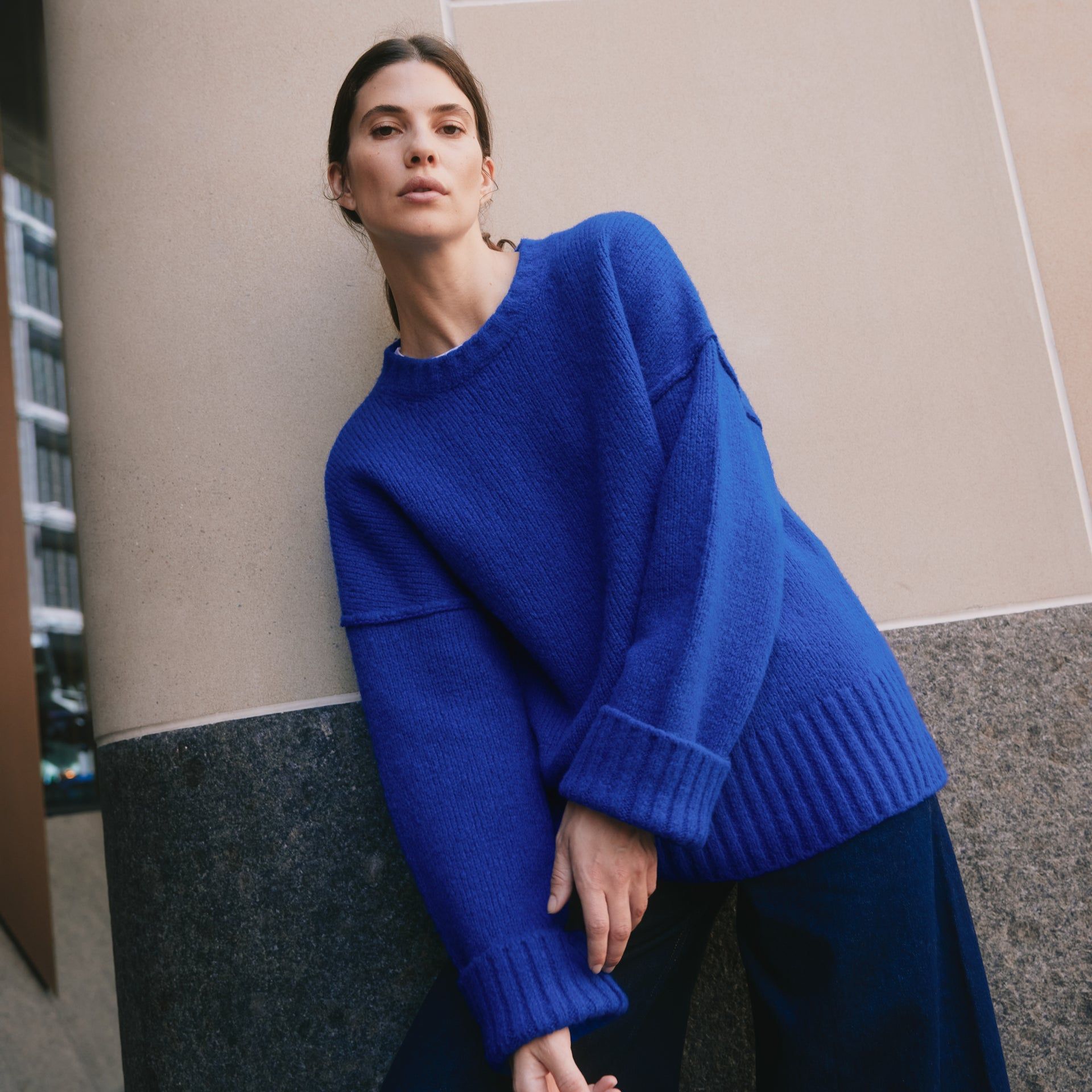Cobalt Blue Cosy Wool Blend Jumper - Blue / 8