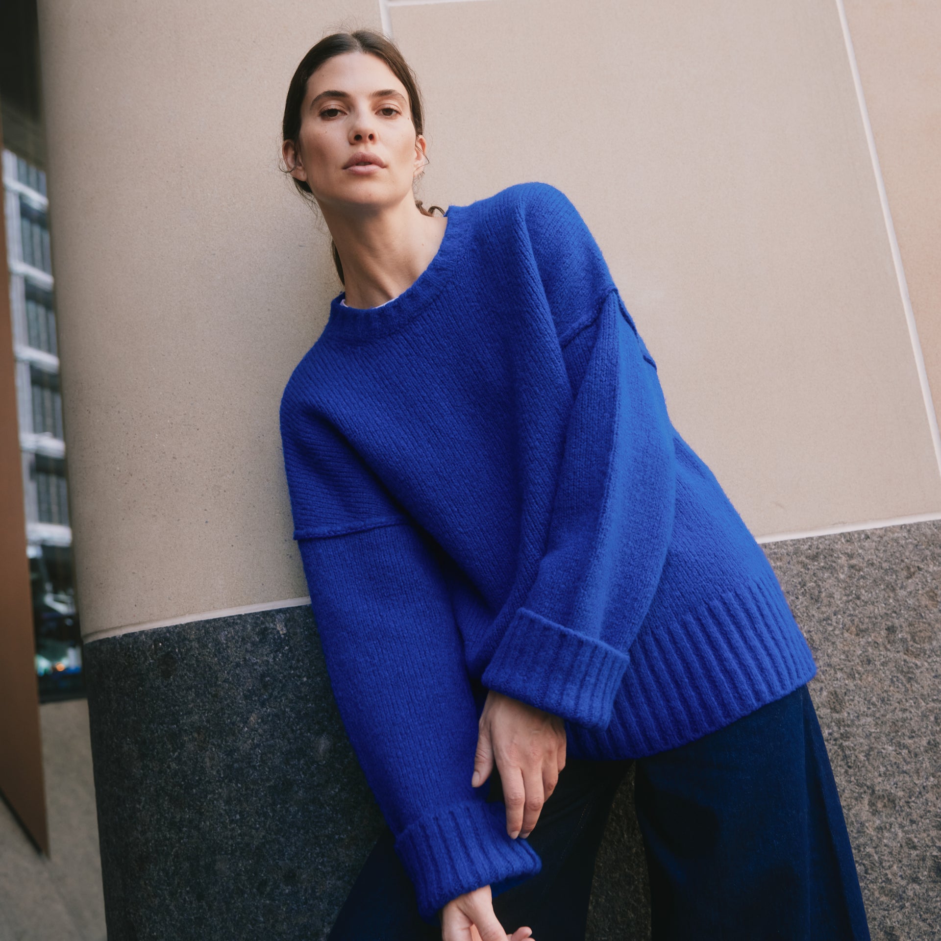 Cobalt Blue Cosy Wool Blend Jumper - Blue / 8
