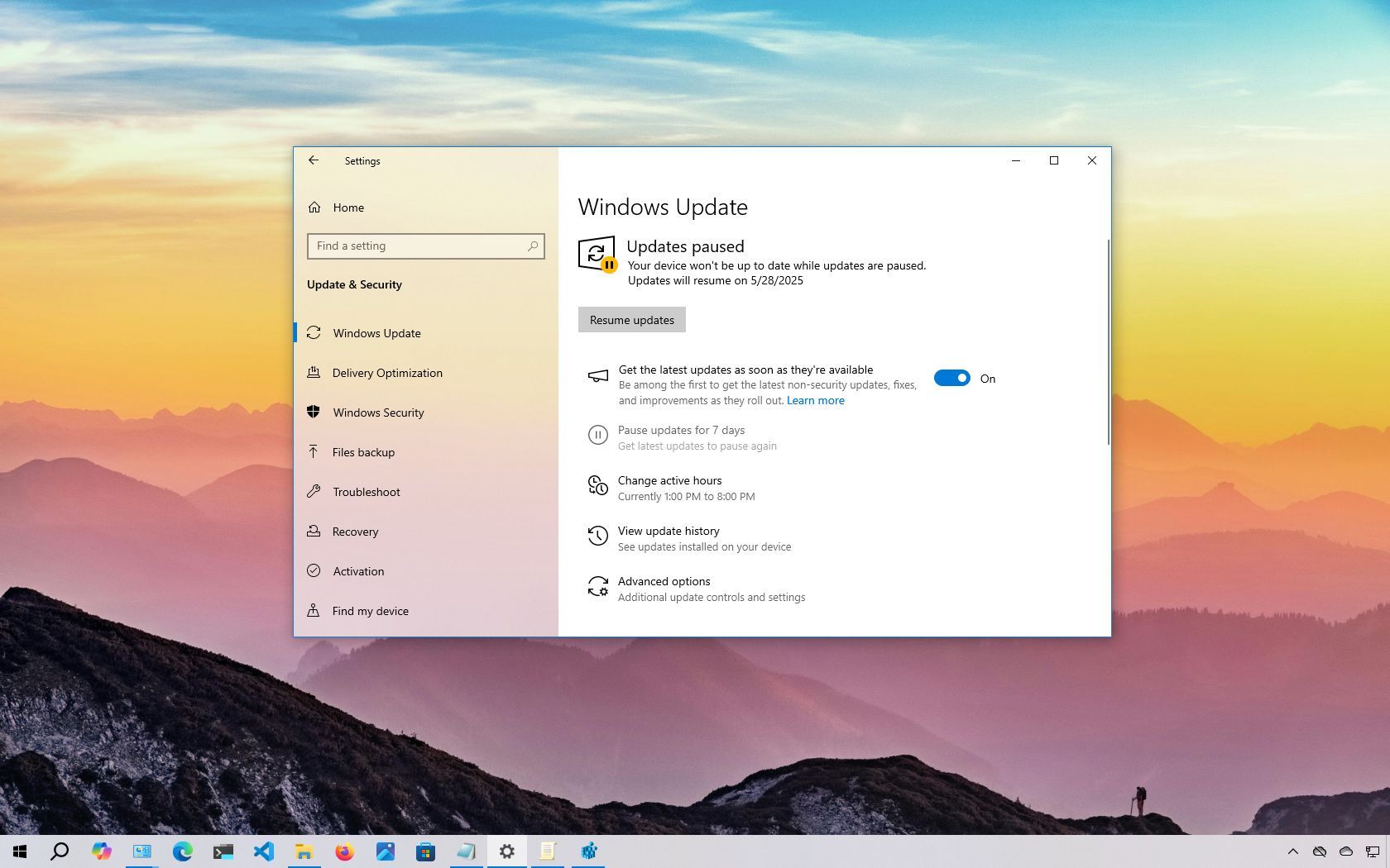 Windows 10 disable automatic updates