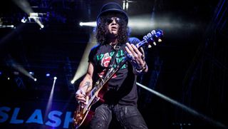 Slash performs live at Assago Summer Arena in 2015