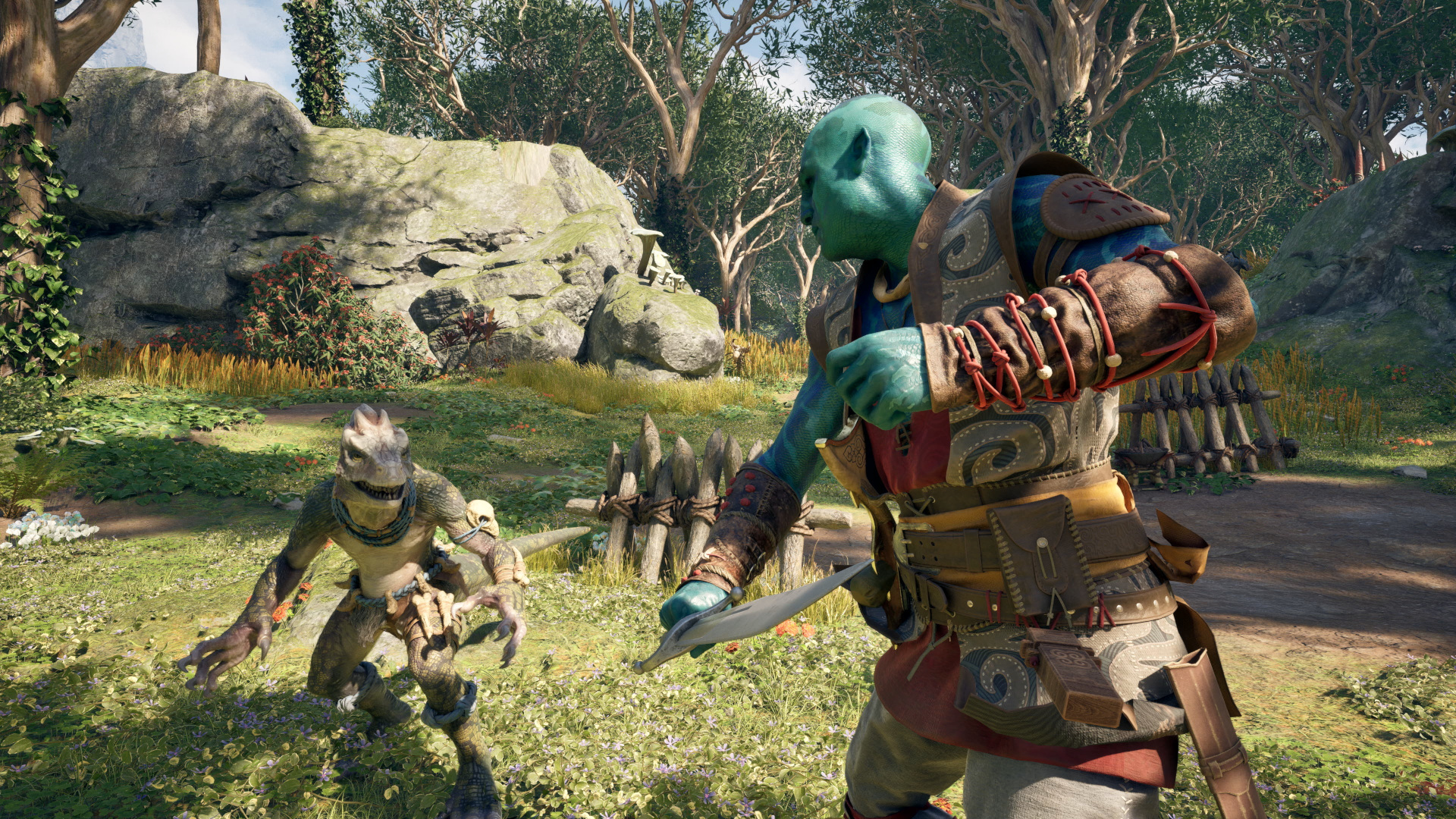 In Avowed, companion Kai fights a lizard-like Xuarip enemy